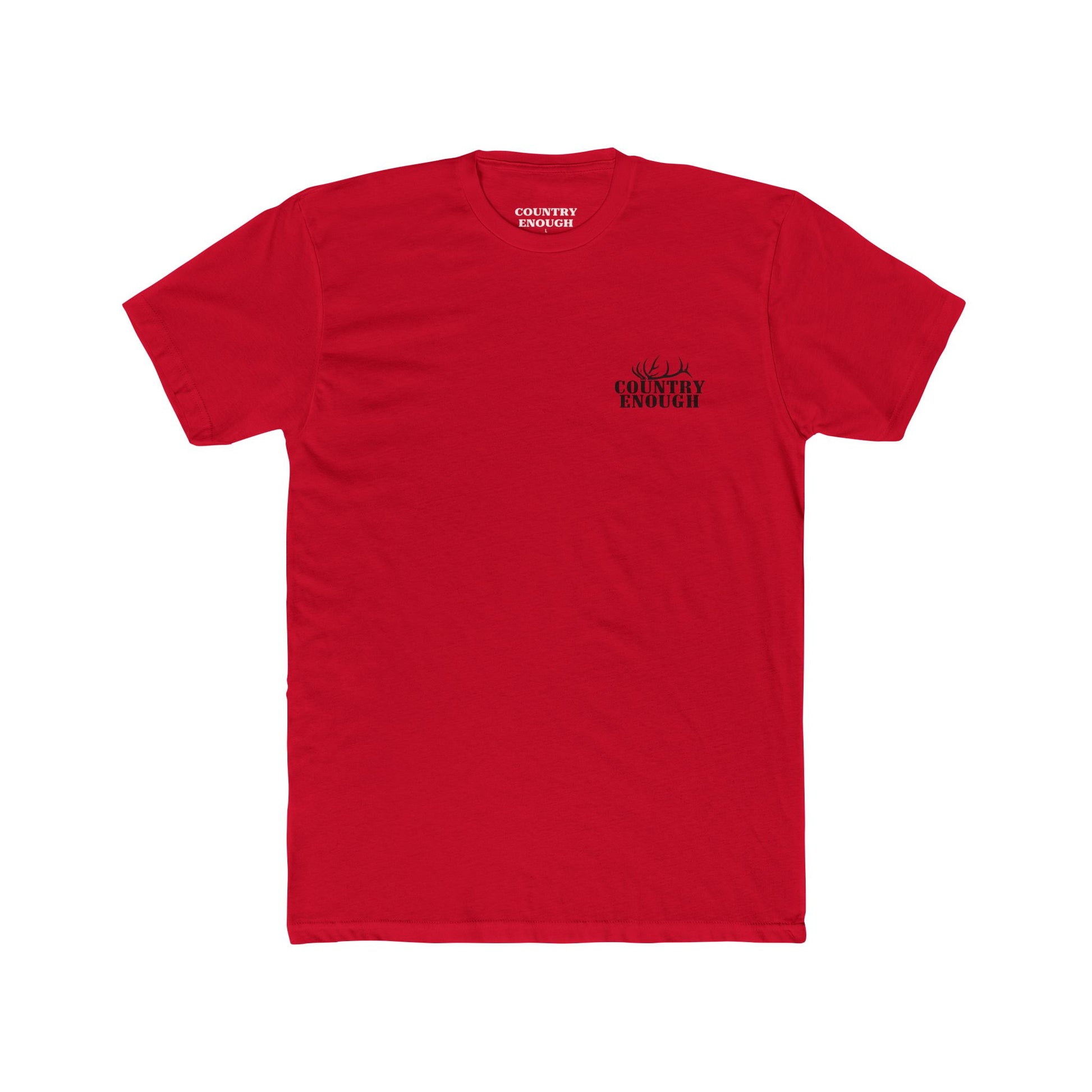 Red t-shirt with graphic design of an elk #red