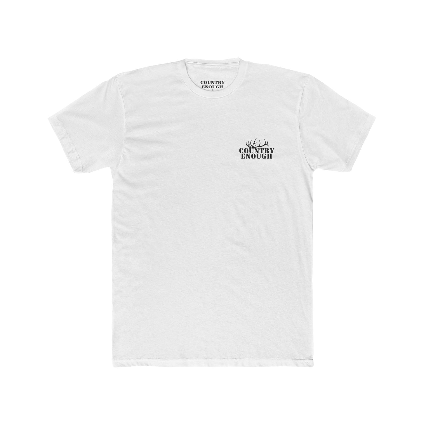 White t-shirt with graphic design of an elk #white