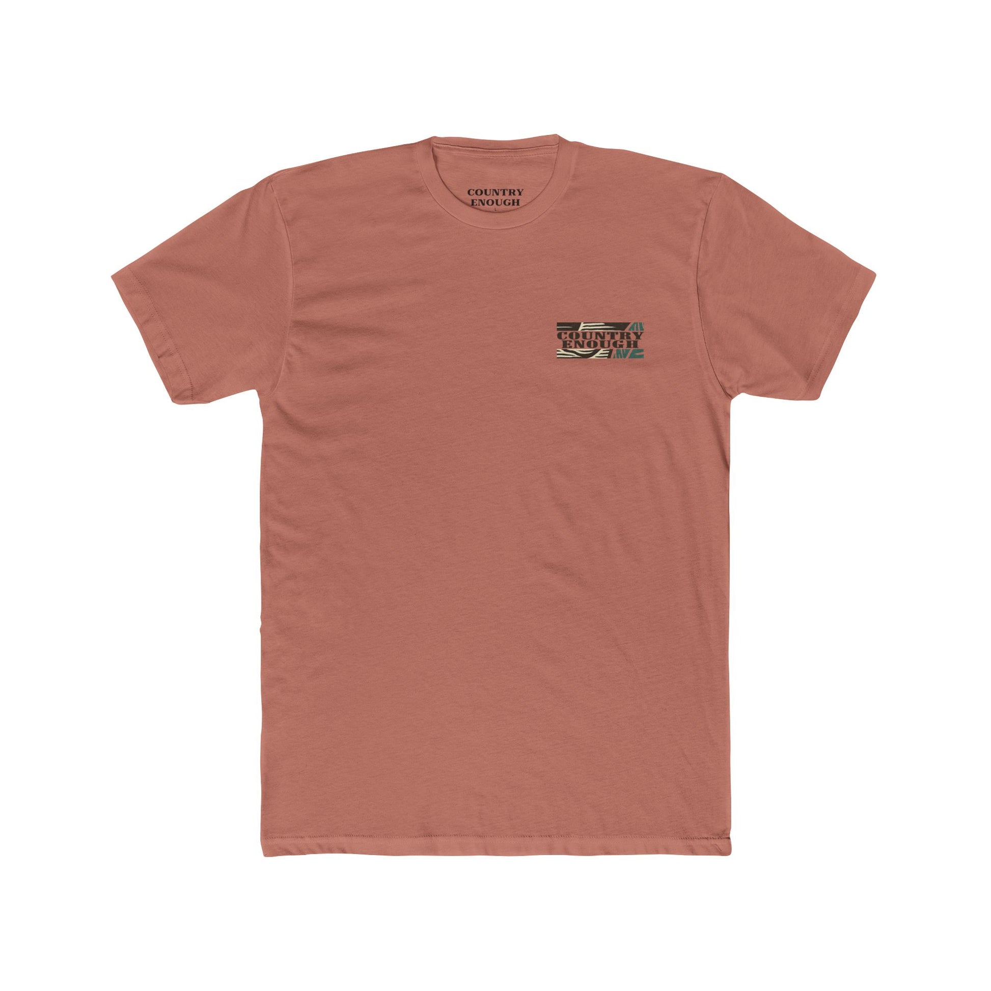 Desert Pink t-shirt with graphic of a big star, mountain design inside the star, and large feather overlapping #desertpink