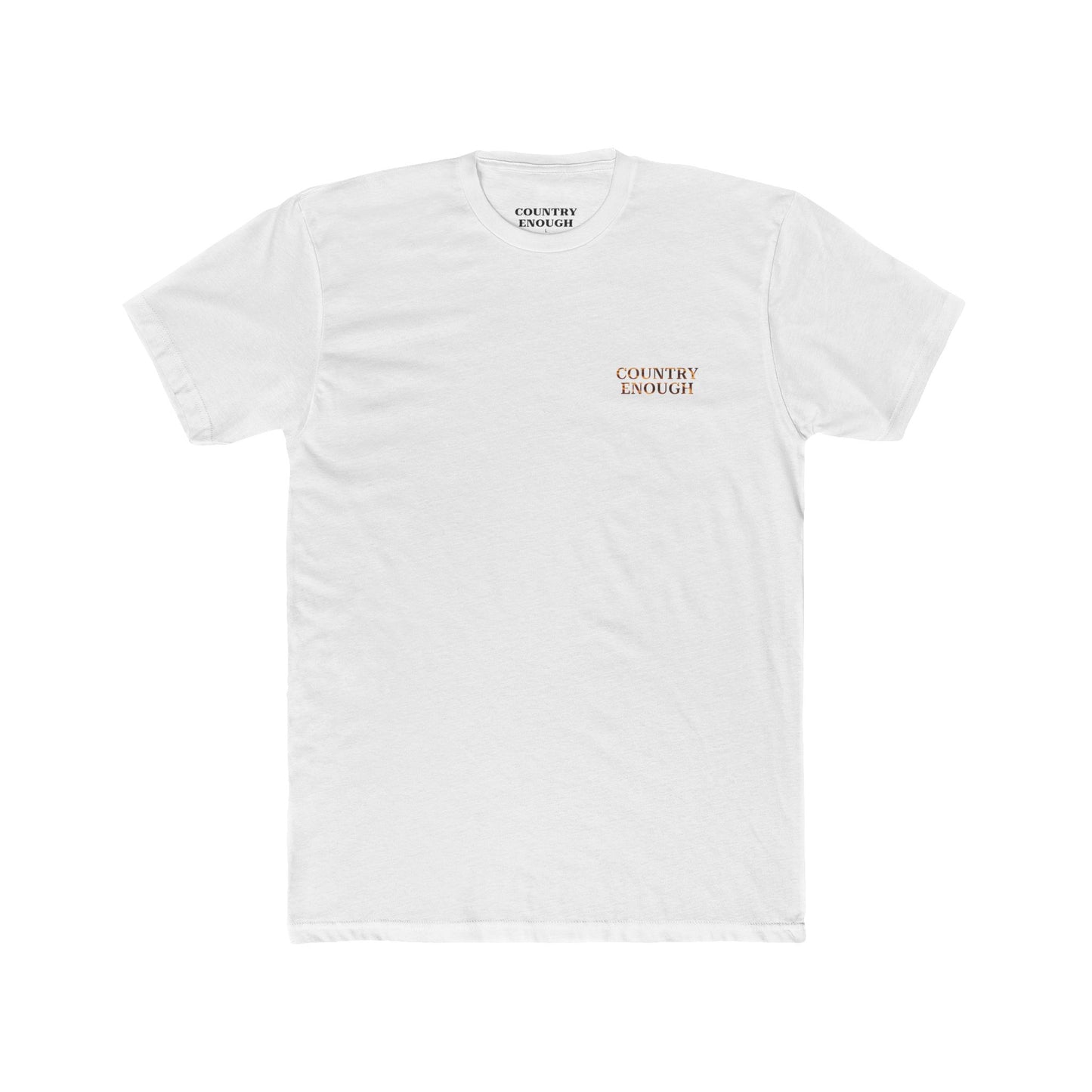 White t-shirt with graphic of a cowboy twirling his lasso on a desert landscape at sundown #white