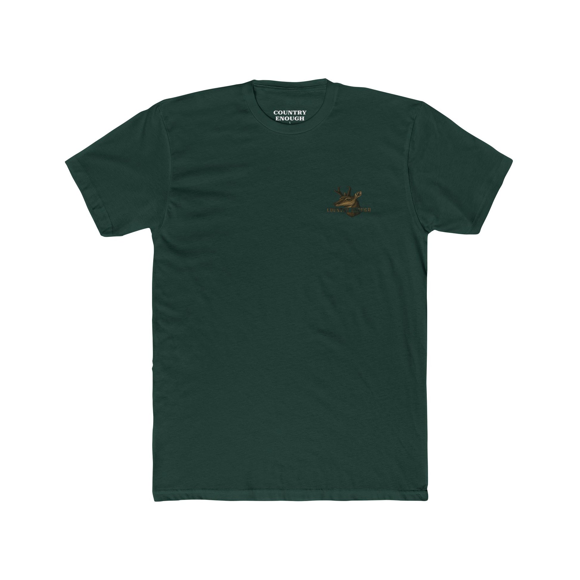 Forest Green t-shirt with graphic of pronghorn and windmill over an open range #forestgreen