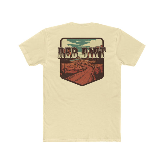 Natural t-shirt with 'Red Dirt' graphic design and desert landscape #natural