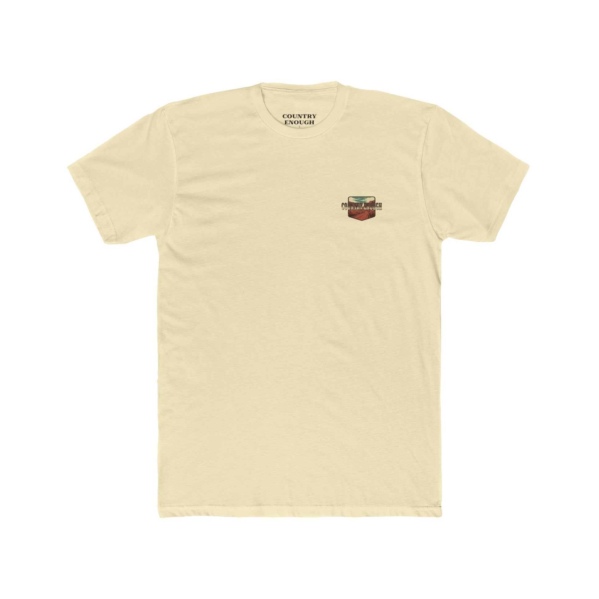 Natural t-shirt with 'Red Dirt' graphic design and desert landscape #natural