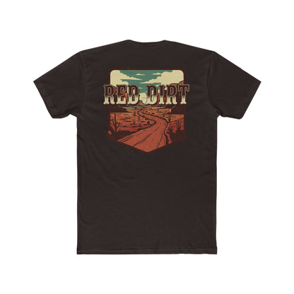 Dark Brown t-shirt with 'Red Dirt' graphic design and desert landscape #darkbrown