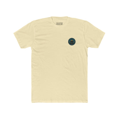 Natural T-Shirt with graphic of bison, sun, mountains, and the words roam wide #natural