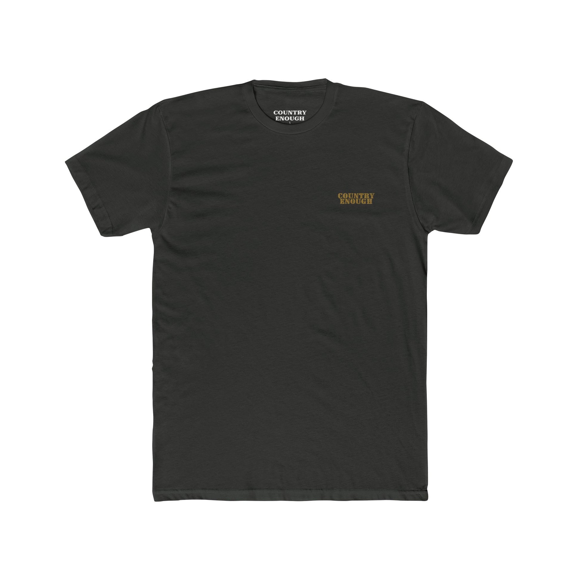 Vintage Black t-shirt with graphic of an eagle, desert landscape, and the words hold the range #vintageblack