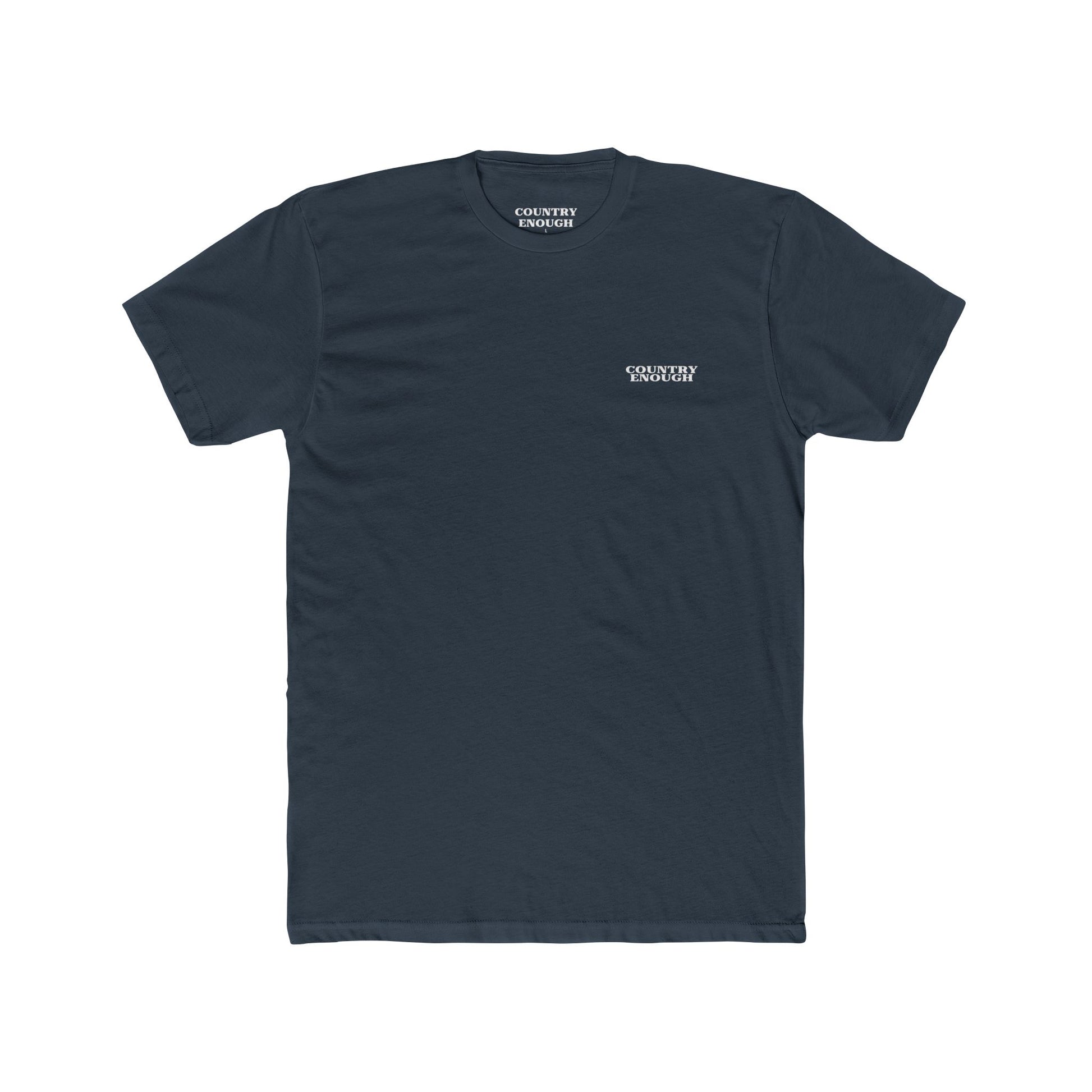 Indigo t-shirt with aztec pattern and cacti inside a geometric border with word western across the bottom #indigo