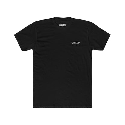 Black t-shirt with aztec pattern and cacti inside a geometric border with word western across the bottom #black