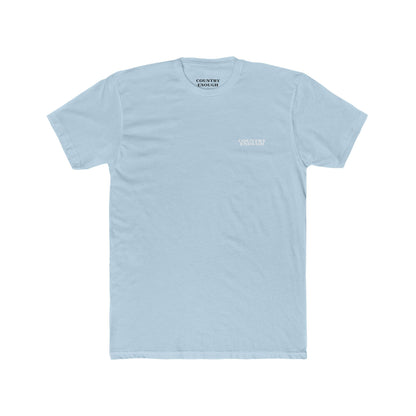 Light Blue t-shirt with aztec pattern and cacti inside a geometric border with word western across the bottom #lightblue