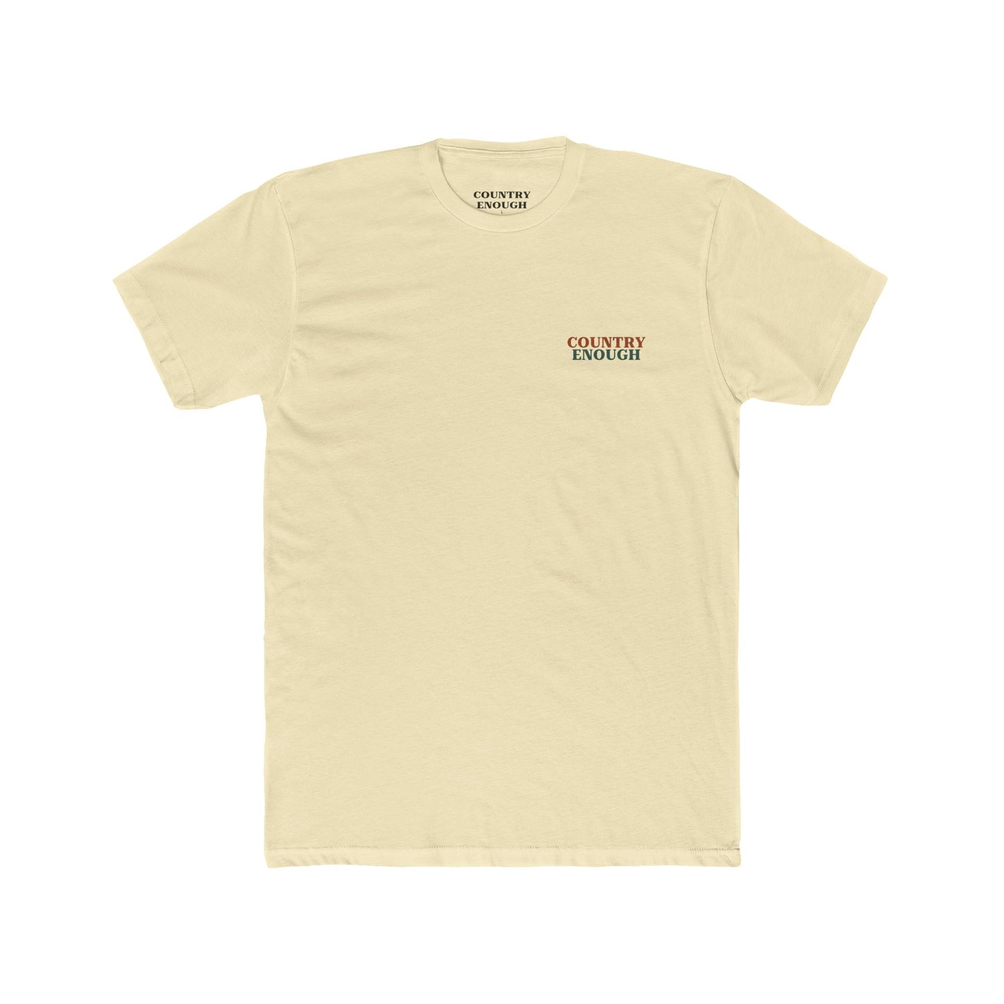 Natural t-shirt with graphic of mirrored cacti surrounded by aztec pattern and enclosed in a geometric border with word western below #natural