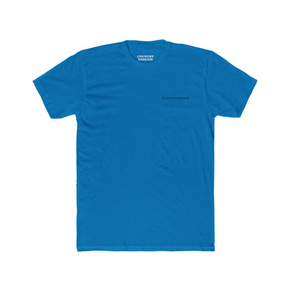 Turquoise t-shirt with graphic of a line mountain drawing, cacti and the words Country Enough #turquoise