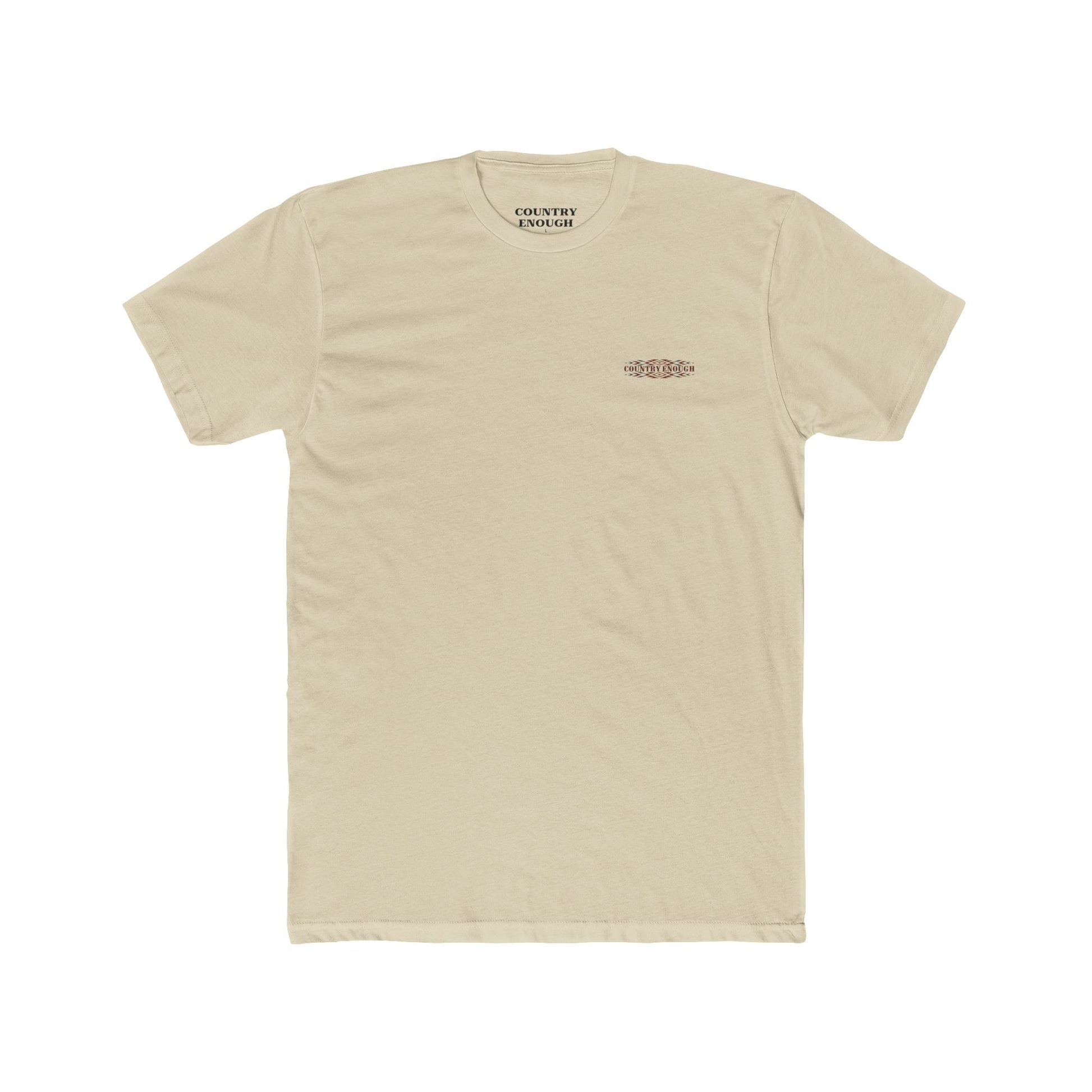 Cream t-shirt with bull skull and aztec print graphic #cream