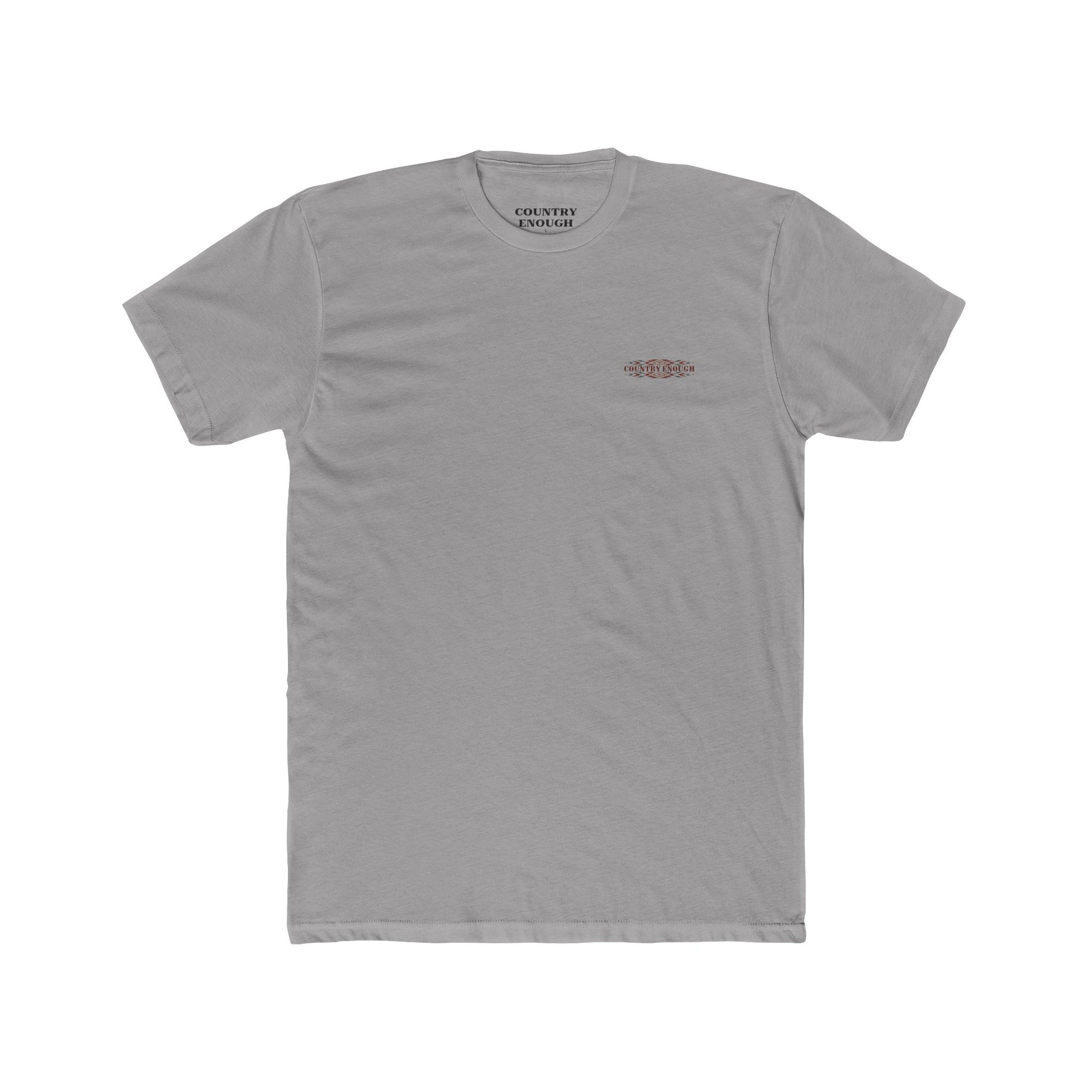 Gray t-shirt with bull skull and aztec print graphic #gray