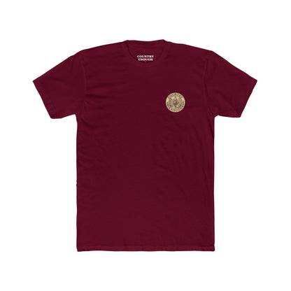 Cardinal Red t-shirt with graphic of cowboy riding a horse through the desert holding two twelve packs of beer #cardinalred