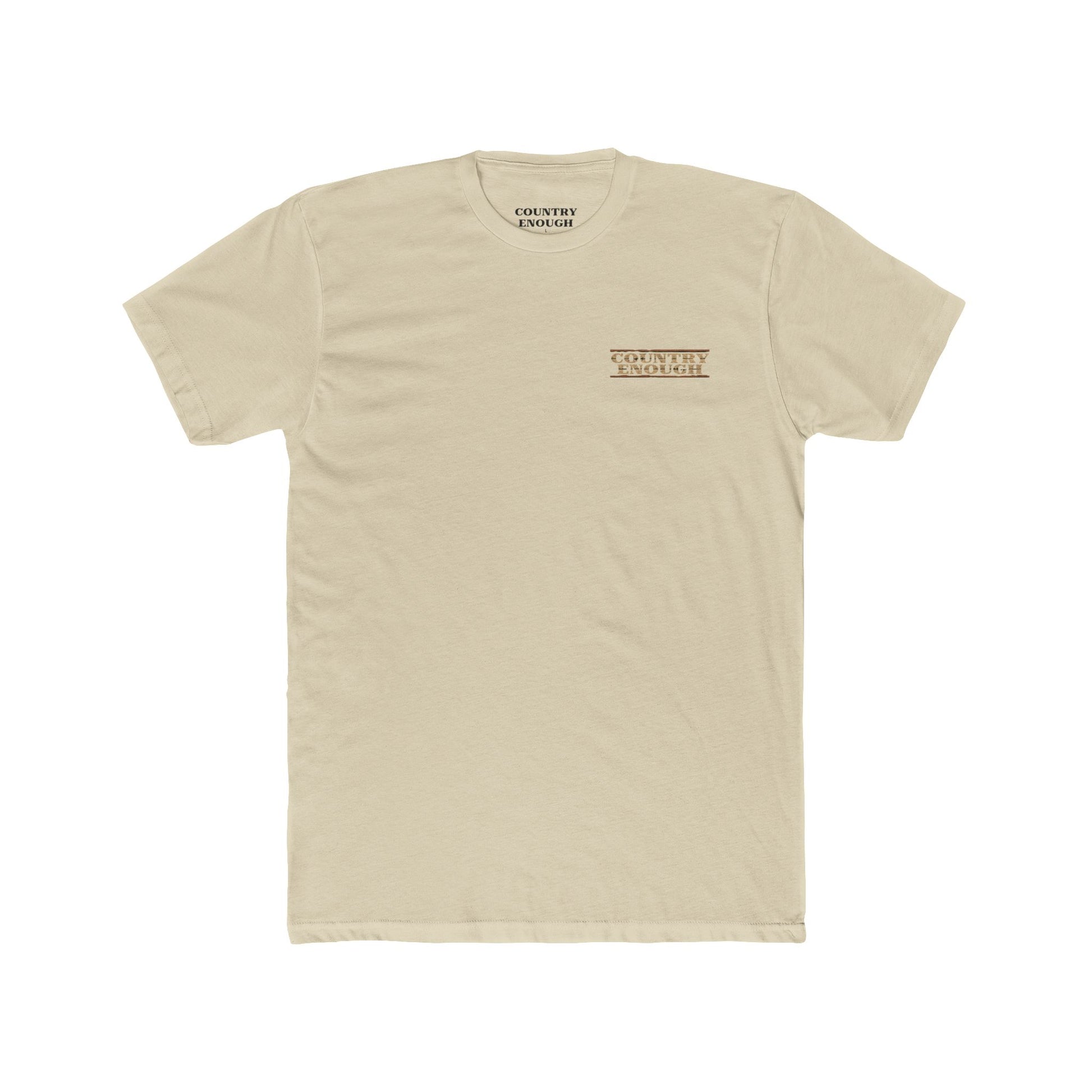 Cream t-shirt with longhorn skull, aztec print, desert landscape, cacti, and cowboy silhouette with word Western across the top #cream