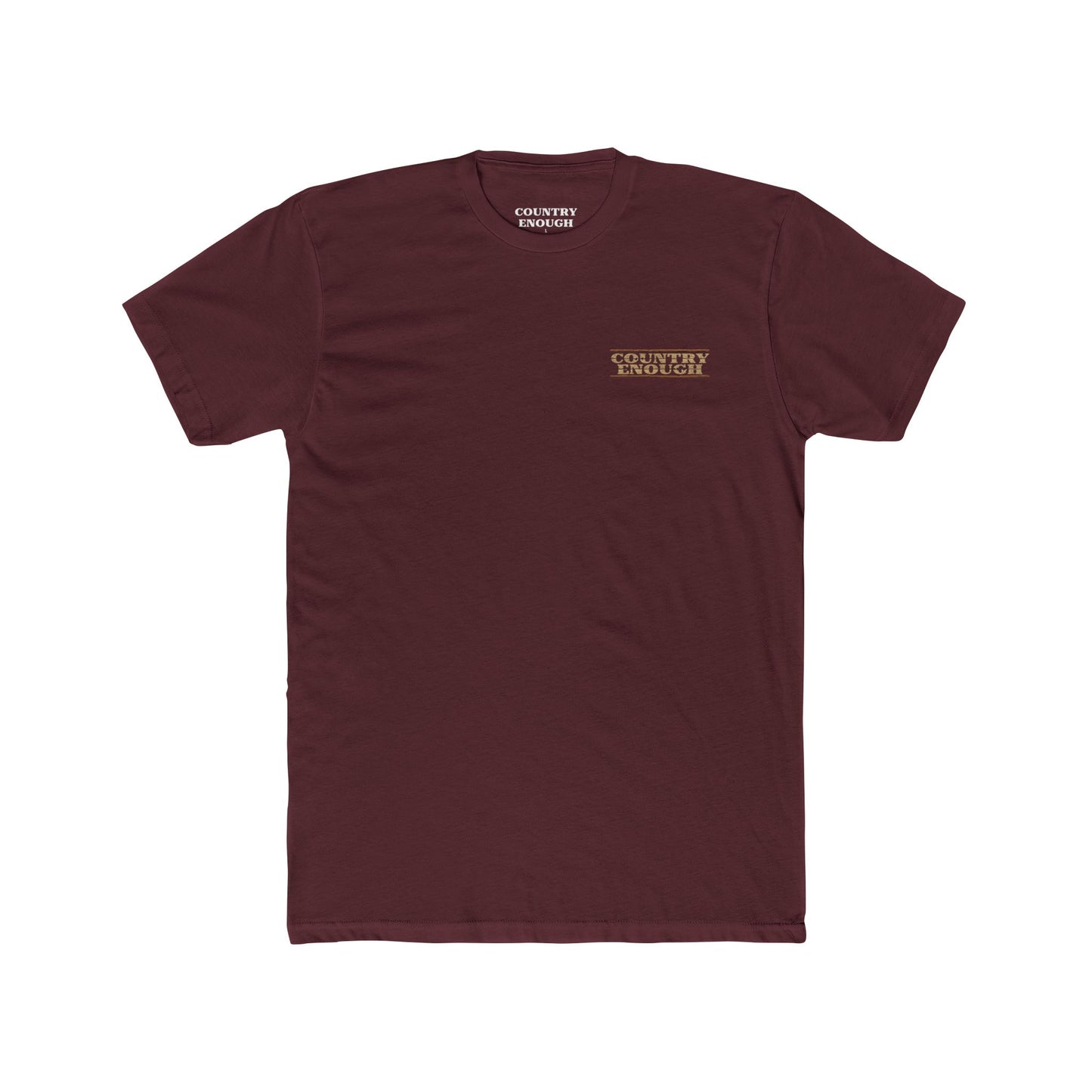 Maroon t-shirt with longhorn skull, aztec print, desert landscape, cacti, and cowboy silhouette with word Western across the top #maroon