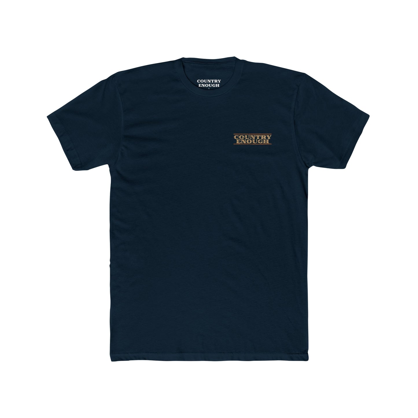 Midnight Navy t-shirt with longhorn skull, aztec print, desert landscape, cacti, and cowboy silhouette with word Western across the top #midnightnavy