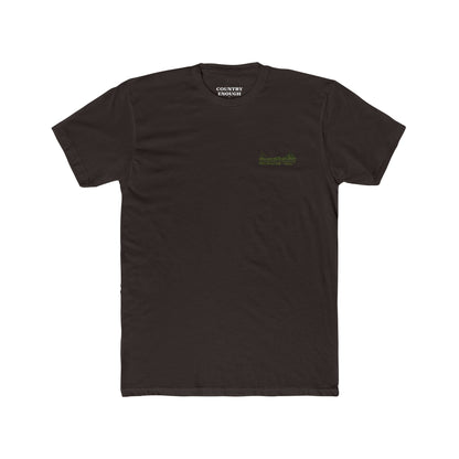 Dark Brown t-shirt with flying & swimming ducks in a full camo marsh scene #darkbrown