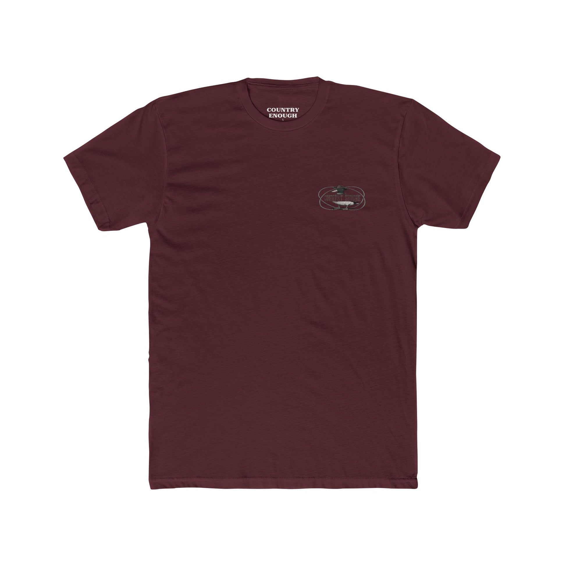 Cardinal Red t-shirt with a graphic of a duck wearing a cowboy hat and bandana with rope border and the words you missed #cardinalred