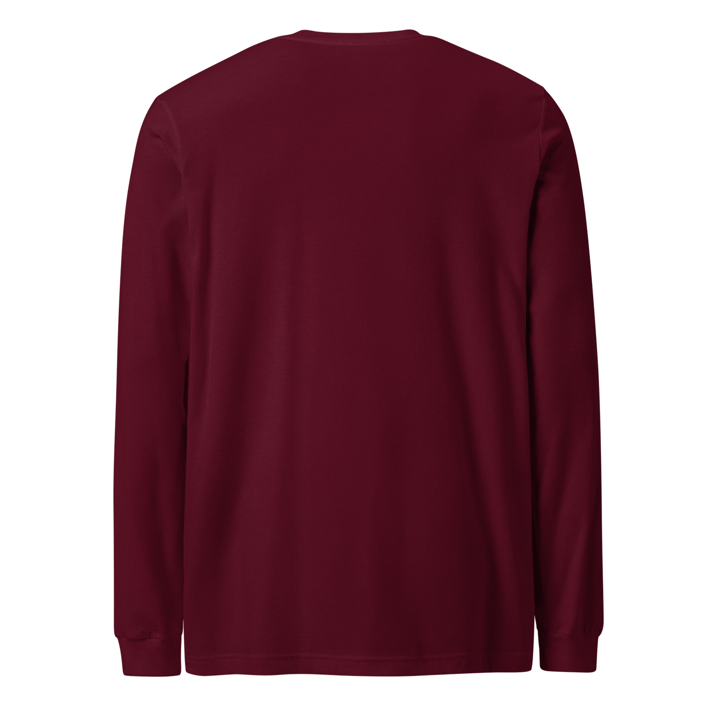 Maroon long sleeve shirt with words country enough est 2025 on the chest #maroon