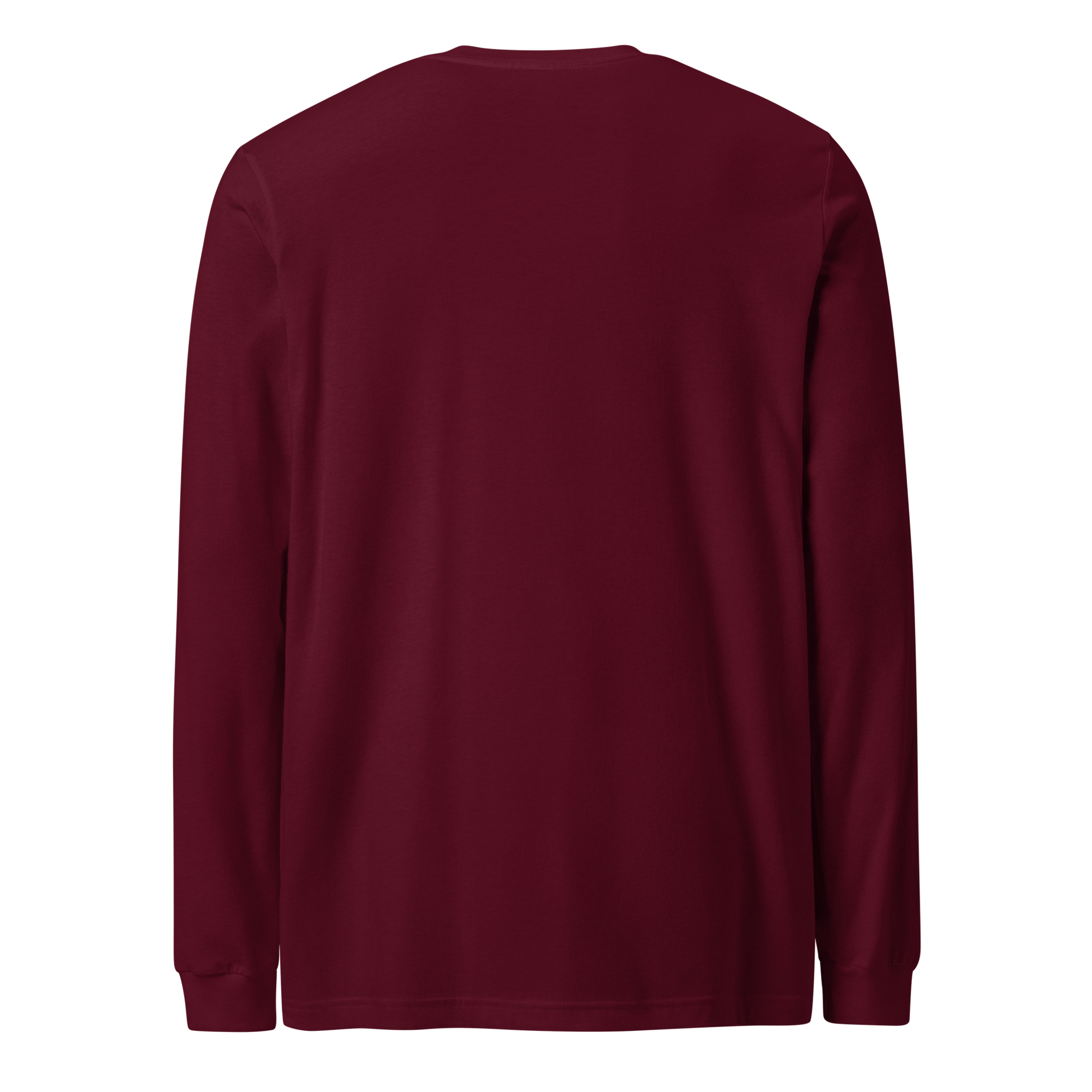 Maroon long sleeve shirt with words country enough est 2025 on the chest #maroon