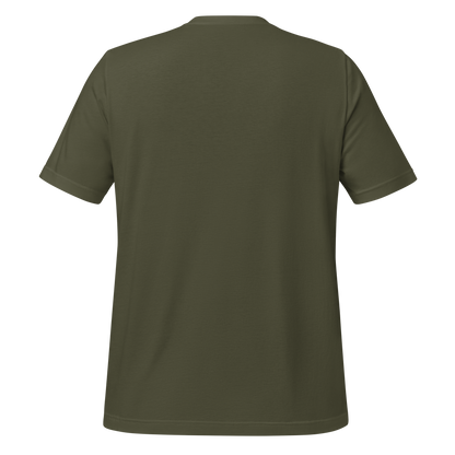 Military Green t-shirt with sun, horse, cowgirl, and desert landscape in monochrome graphic #militarygreen