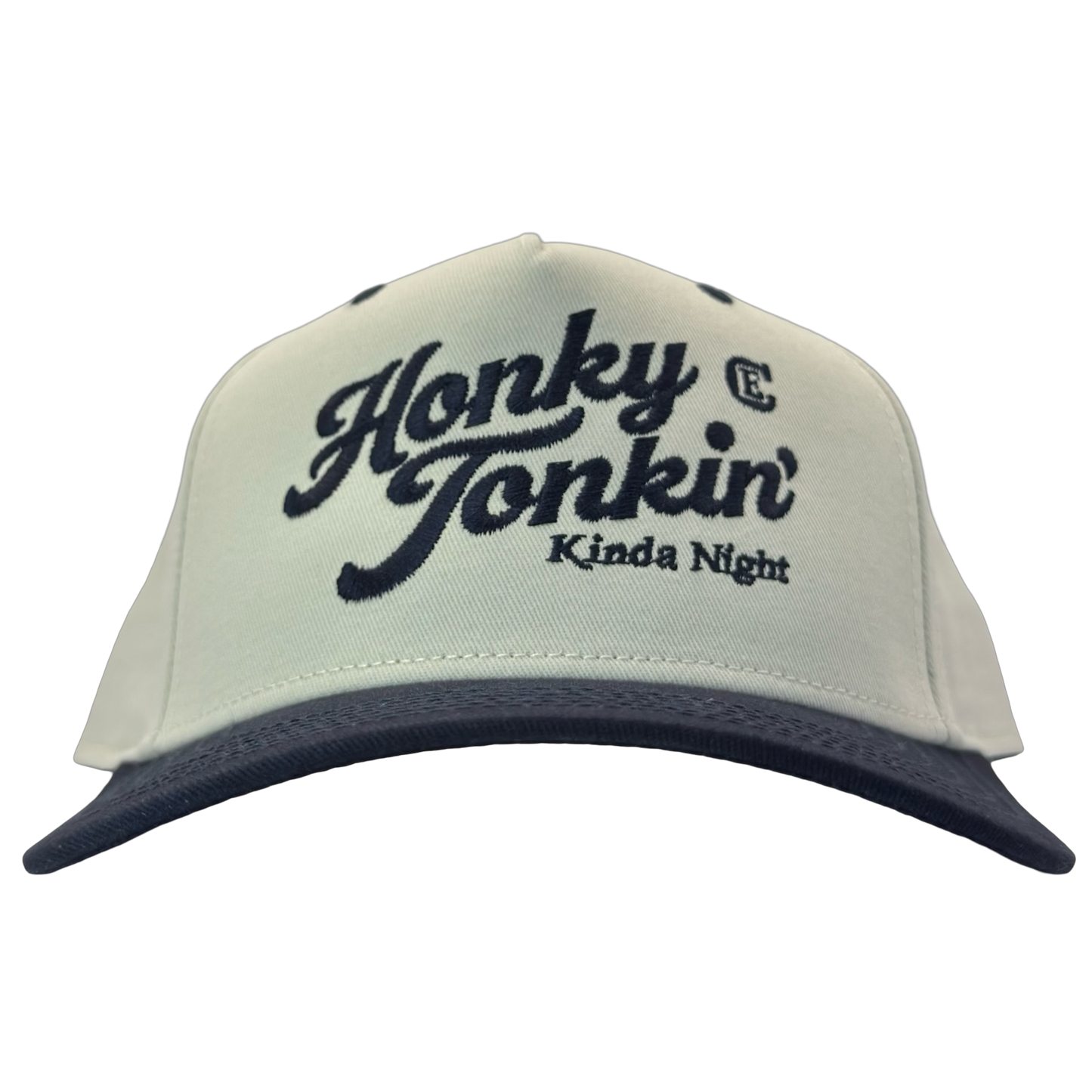 legacy heritage hta snapback hat with words honky tonkin' kinda night and CE logo #navy