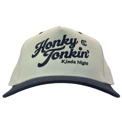 legacy heritage hta snapback hat with words honky tonkin' kinda night and CE logo #navy