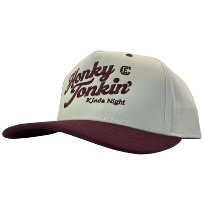 legacy heritage hta snapback hat with words honky tonkin' kinda night and CE logo #wine