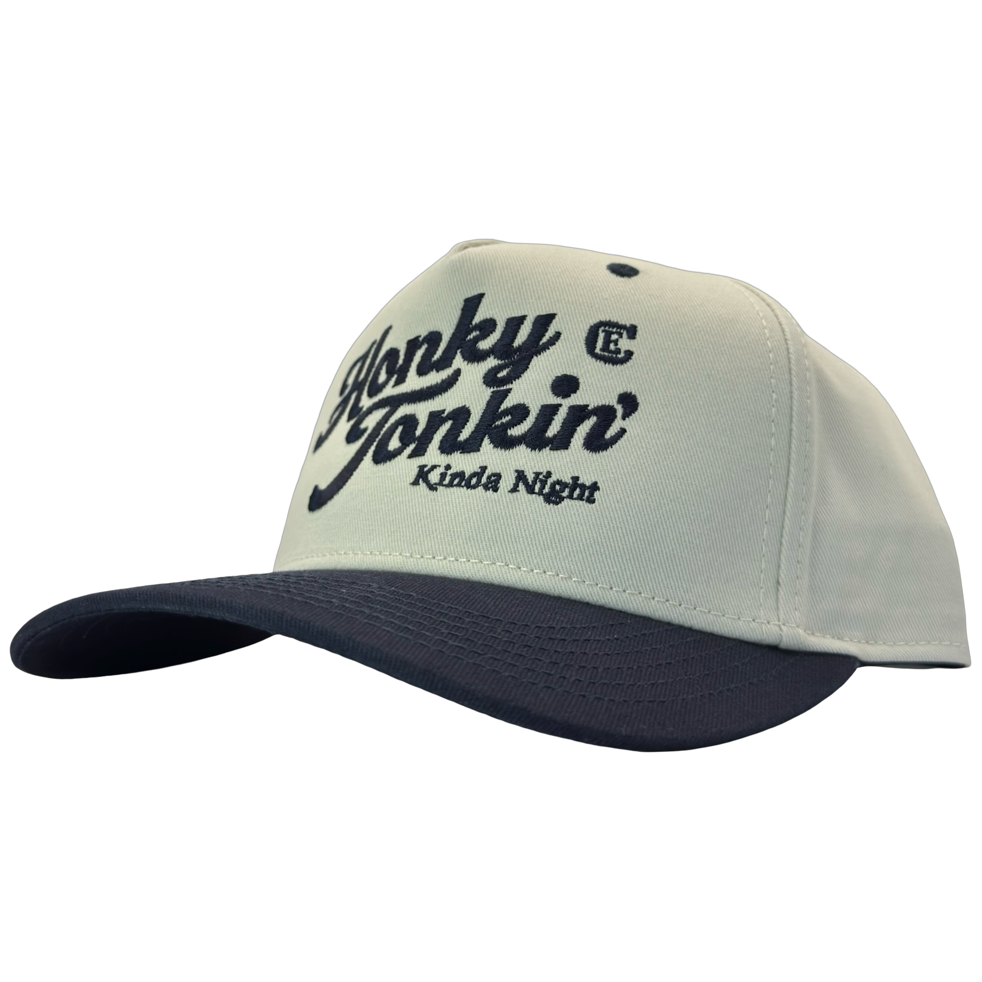 legacy heritage hta snapback hat with words honky tonkin' kinda night and CE logo #navy
