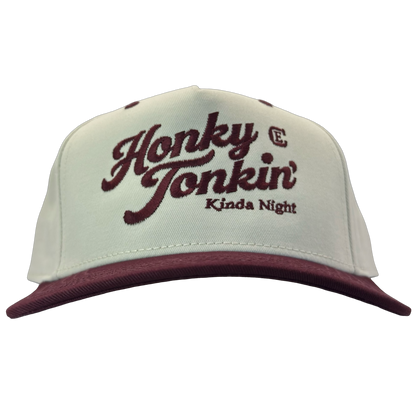 legacy heritage hta snapback hat with words honky tonkin' kinda night and CE logo #wine