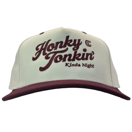 legacy heritage hta snapback hat with words honky tonkin' kinda night and CE logo #wine