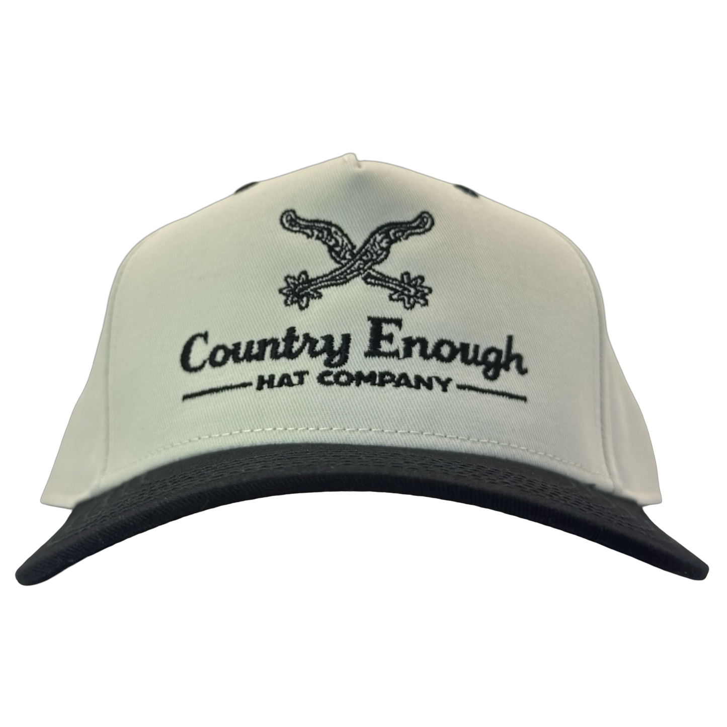 Legacy heritage hta snapback hat with graphic of spurs and words country enough hat company #black