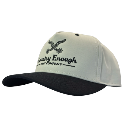 Legacy heritage hta snapback hat with graphic of spurs and words country enough hat company #black