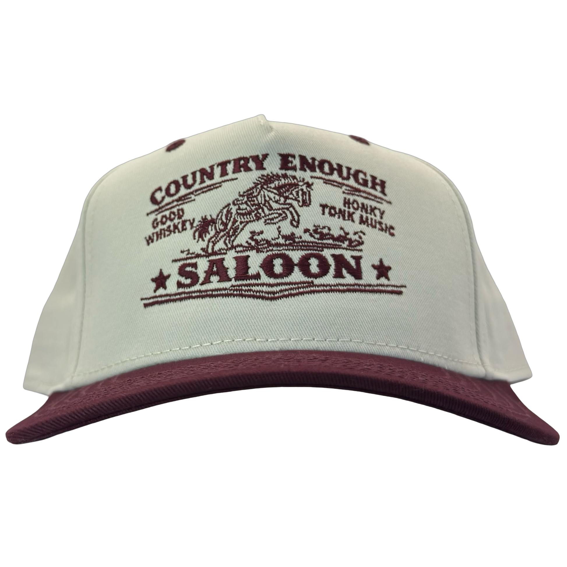 legacy heritage hta snapback hat with graphic of bucking horse and words country enough saloon, good whiskey, and honkey tonk music #wine