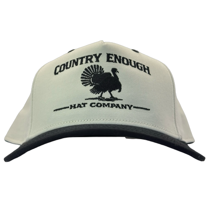 legacy heritage hta snapback hat with the words country enough hat company and a graphic of a turkey #black