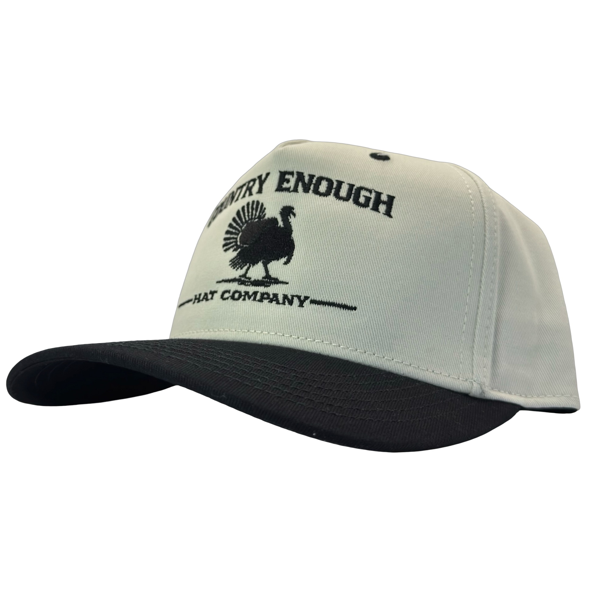 legacy heritage hta snapback hat with the words country enough hat company and a graphic of a turkey #black