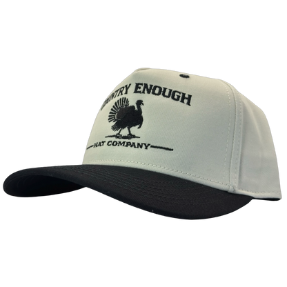 legacy heritage hta snapback hat with the words country enough hat company and a graphic of a turkey #black