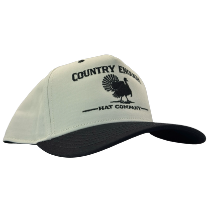 legacy heritage hta snapback hat with the words country enough hat company and a graphic of a turkey #black