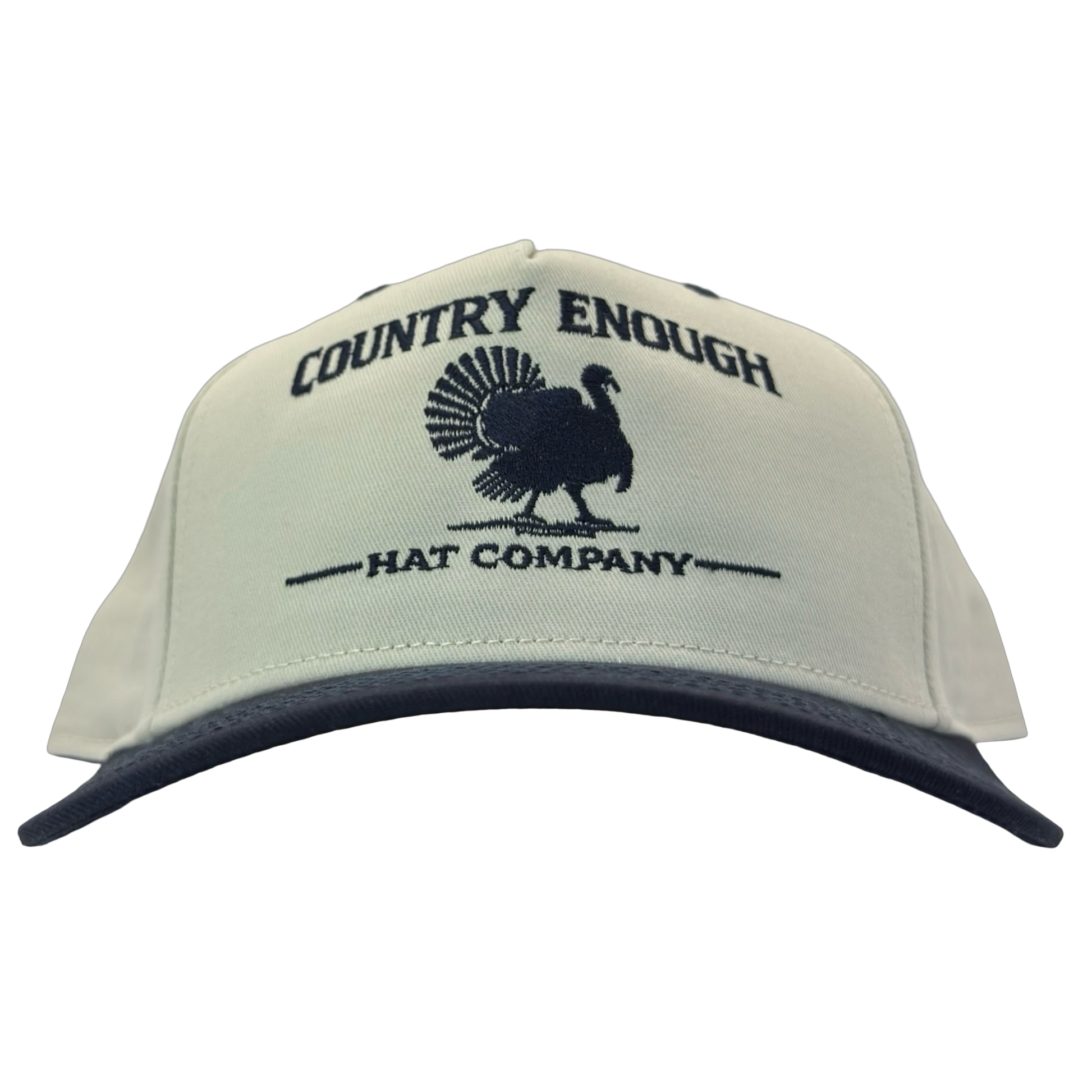 legacy heritage hta snapback hat with the words country enough hat company and a graphic of a turkey #navy