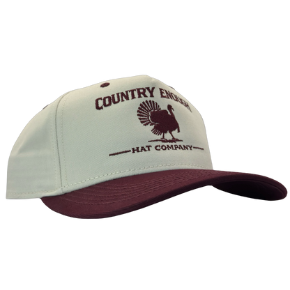 legacy heritage hta snapback hat with the words country enough hat company and a graphic of a turkey #wine