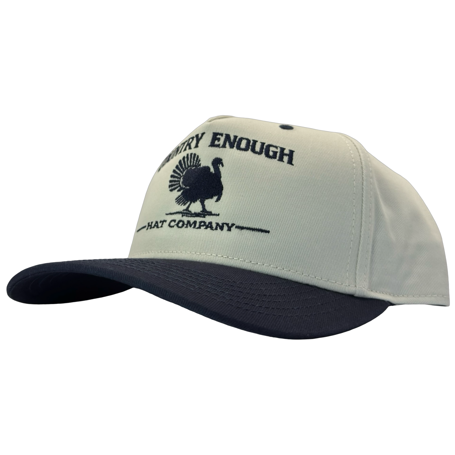 legacy heritage hta snapback hat with the words country enough hat company and a graphic of a turkey #navy