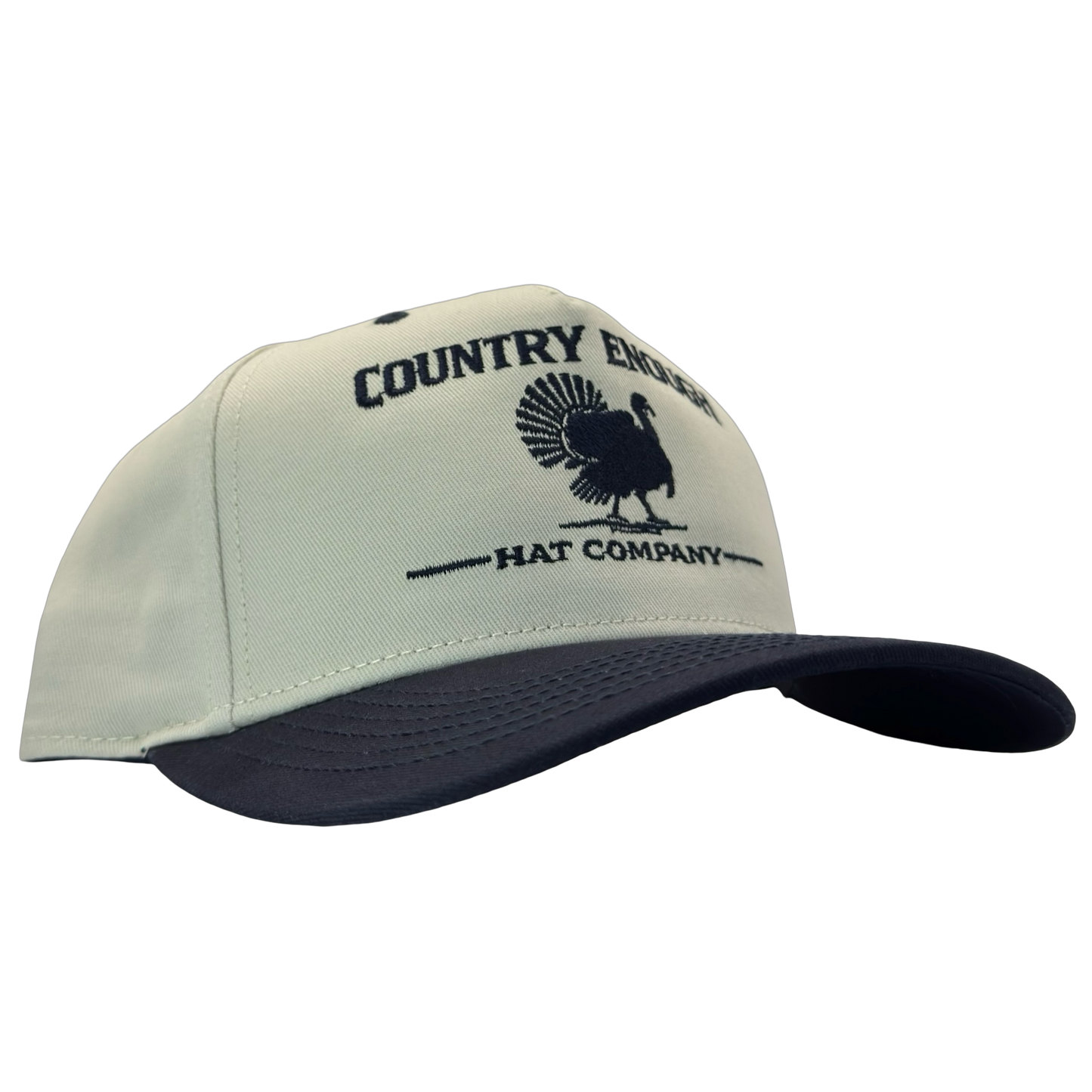 legacy heritage hta snapback hat with the words country enough hat company and a graphic of a turkey #navy