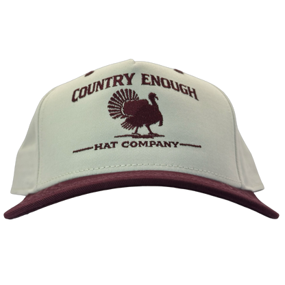 legacy heritage hta snapback hat with the words country enough hat company and a graphic of a turkey #wine