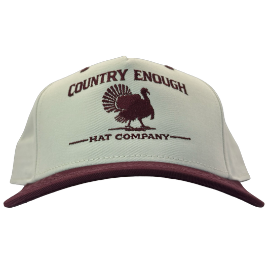 legacy heritage hta snapback hat with the words country enough hat company and a graphic of a turkey #wine