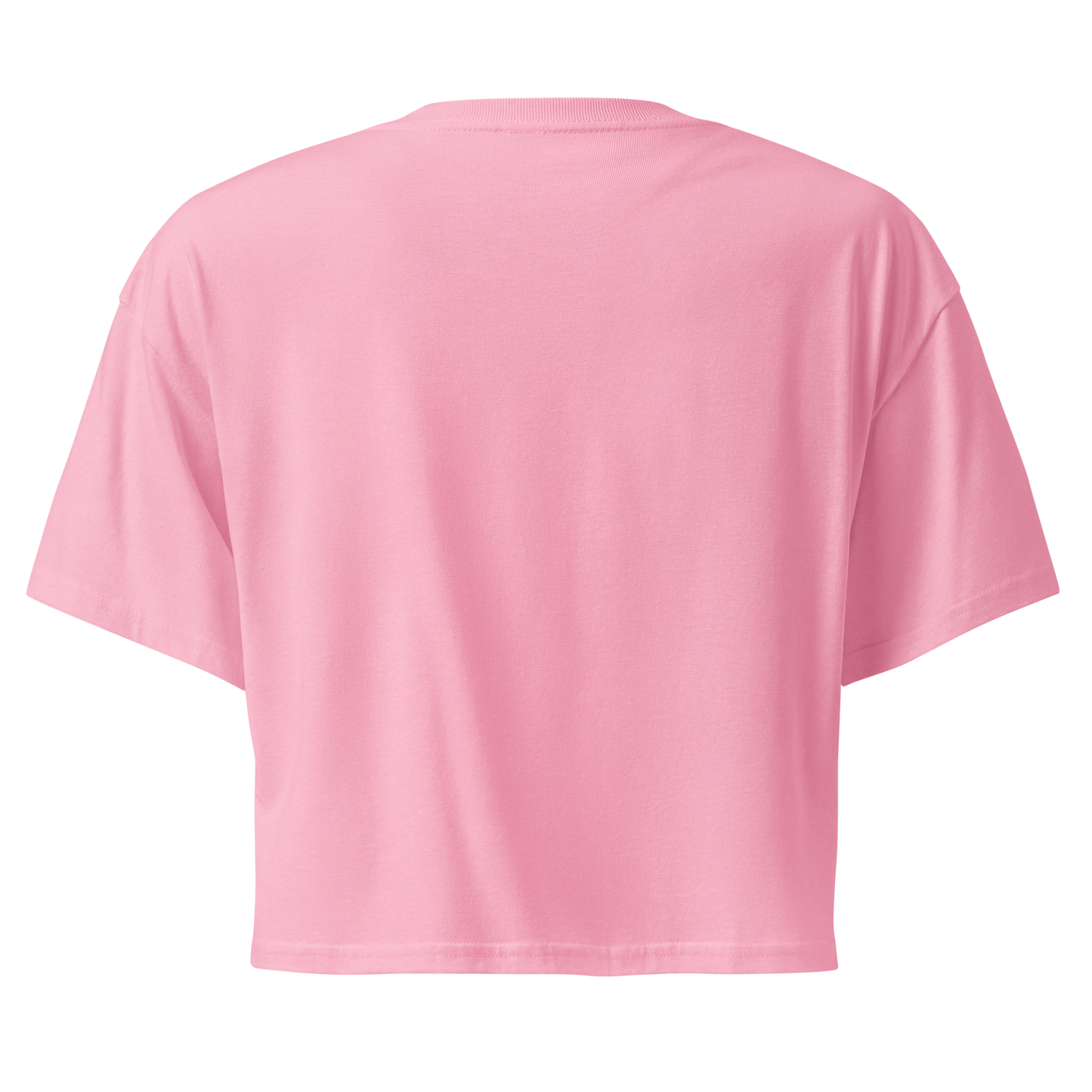 Pink crop top with graphic of bull skull in front of a circular desert landscape with rope border and word cowboy below #pink