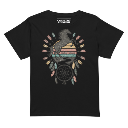 Black t-shirt with horse and dreamcatcher #black