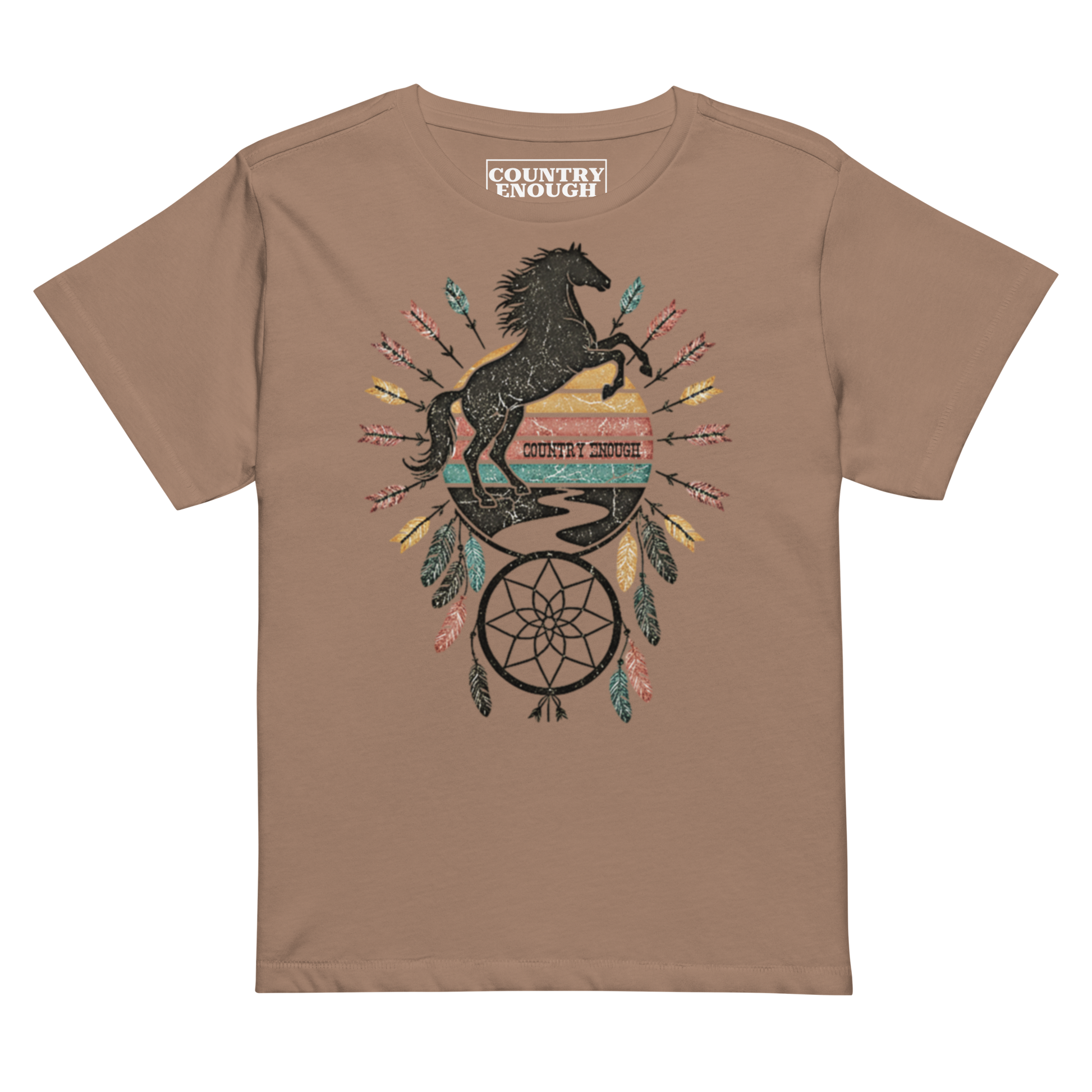 Latte t-shirt with horse and dreamcatcher #latte