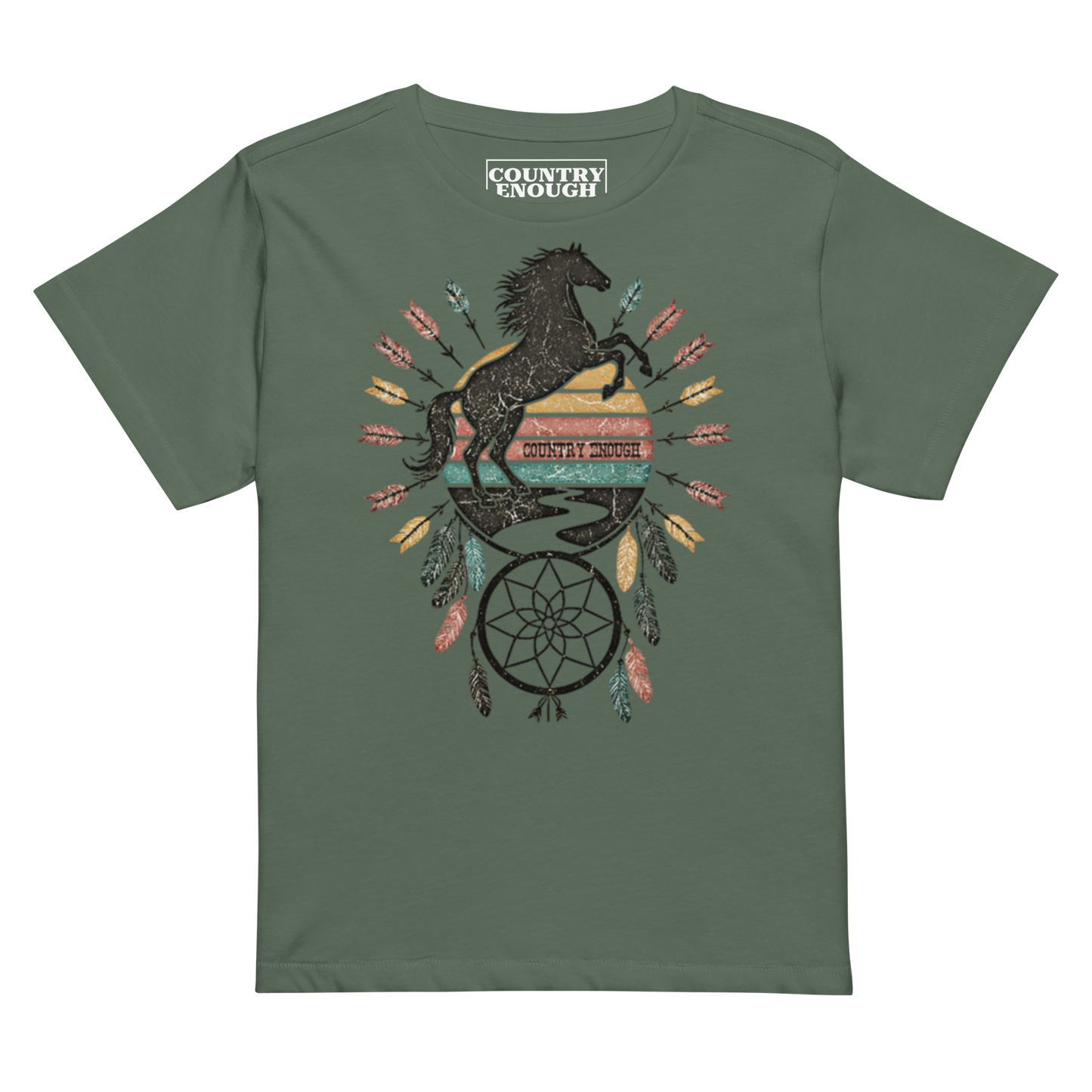 Pine t-shirt with horse and dreamcatcher #pine