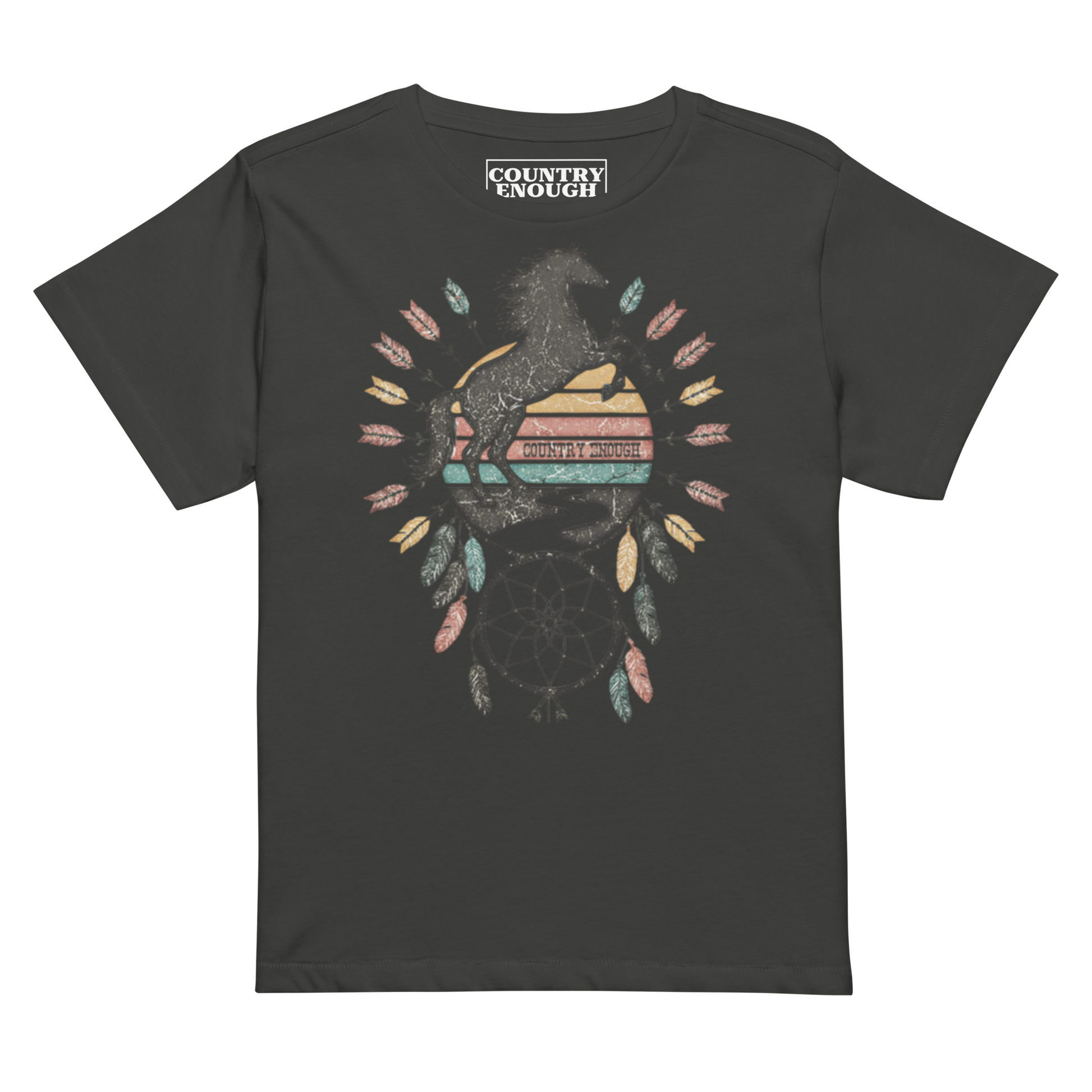 Vintage black t-shirt with horse and dreamcatcher #vintageblack